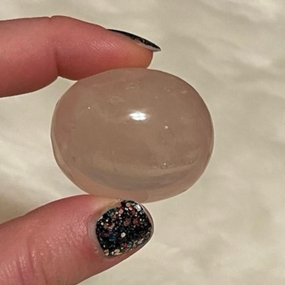 🔴 3 for $15 Star Rose Quartz Palm Stone #5